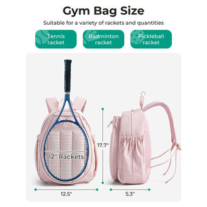 Bolsa <span class=keywords><strong>de</strong></span> Deporte Unisex para Tenis y Gimnasio, con Capacidad para 2 Raquetas, Compartimento para Zapatos, Bolsillo Impermeable para Artículos Mojados, Apta para Laptop <span class=keywords><strong>de</strong></span> 15.6 Pulgadas, Bolsa <span class=keywords><strong>de</strong></span> Viaje para Fin <span class=keywords><strong>de</strong></span> Semana - Product Image 2