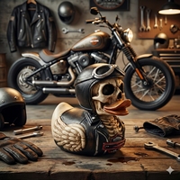 Figur Resin Bebek Pengendara Motor Tengkorak Gaya Gotik, Dekorasi Meja Biker Vintage, Hadiah Koleksi Keren untuk Penggemar Mobil