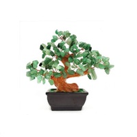 Arbre à Monnaie en Résine avec Pierres Précieuses et Cristaux Faits à la Main, Plante en Pot Bonsaï Feng Shui Zhaocai pour la Maison, le Bureau, Décoration de Richesse, Cadeau