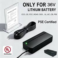 Chargeur au lithium compatible Yamaha 42V2A-3A-4A 88W~168W pour trottinette électrique et vélo d'équilibre, certifié CE, PSE, ROHS, CCC, FCC, LED