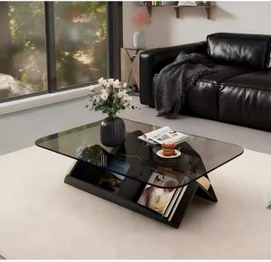 Table basse en verre avec rangement pour magazines, table à thé moderne en forme de <span class=keywords><strong>montagne</strong></span> pour salon - Product Image 4