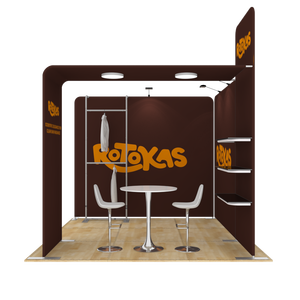 Estante DE FONDO DE ALUMINIO personalizado <span class=keywords><strong>10x10</strong></span>, soporte de exhibición, exhibición de Feria de <span class=keywords><strong>ropa</strong></span>, cabina de exhibición de Feria Comercial - Product Image 3