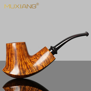 Muxiang Briarwood Handmade Pipe Bent Type With Vulcanized Rubber Mouthpiece Tobacco Smoking Accessory - Product Image 4