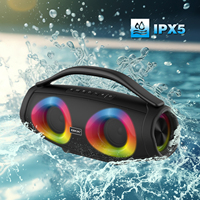 BKK / OEM Enceinte portable 60W IPX6 avec microphone sans fil USB/AUX, lumière LED RGB en plastique pour fête en extérieur, Boombox