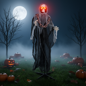 Décoration de Halloween Grim Reaper avec yeux lumineux, 6,4 pieds de haut, avec sons terrifiants, pour utilisation en extérieur et en intérieur - Product Image 2