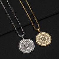 Classique Africain Symbole Collier Lotus Hindou OM Symbole Pendentif Colliers pour Femmes Hommes Indien Bouddhiste Religieux Bijoux