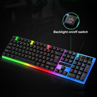 Set Keyboard dan Mouse Gaming USB Berkabel Berkinerja Tinggi 104 Tombol RGB Backlit Keyboard Komputer Combo Mouse dengan Number Pad