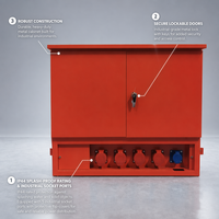 Boîte de distribution d'énergie temporaire pour chantier, prise Camlock 5 voies, triphasée, armoire électrique portable, panneau métallique extérieur