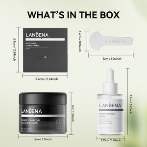 <span class=keywords><strong>Lanbena</strong></span>, recién llegado, removedor de espinillas, poros, suero retráctil y tiras de poros de la nariz, conjunto para el cuidado de la piel - Product Image 6