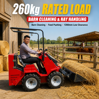 S390 Mini Skid Steer Loader 989kg EPA EURO5 Mesin Bensin 0.1m3 Bucket Compact Wheel Loader untuk Pekerjaan Lanskap