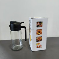 Bouteille de stockage en verre 2-en-1 et vaporisateur d'huile avec distributeur 470 ml pour la conservation de la fraîcheur en cuisine et en camping
