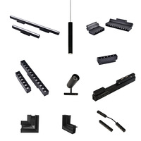Système d'éclairage sur rail magnétique LED à montage en surface, design modulaire DC24V 48V, spots magnétiques LED