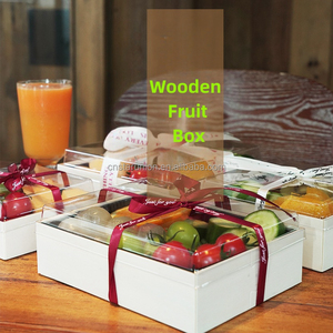 Usine personnalisé jetable pique-nique boîtes <span class=keywords><strong>en</strong></span> <span class=keywords><strong>bois</strong></span> gâteau aux fruits Sushi boulangerie salade noix boîte alimentaire couvercle transparent emballage étui - Product Image 5