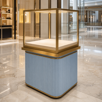 Luxuriöse Edelstahl-Schmuckvitrine mit LED-Beleuchtung Glasrückwand Umweltfreundliches Design für Anpassbare Einzelhandelspräsentation