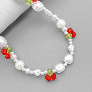 Pulsera <span class=keywords><strong>Celular</strong></span> Dingxing DY-0069 Roja Cereza para Mujeres y Niñas, 18 cm de Largo - Product Image 5
