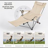 Silla Plegable de Acero Inoxidable Moderna para Camping, Venta Directa de Fábrica, con Soporte Lumbar y Respaldo Acolchado para Uso en Exteriores