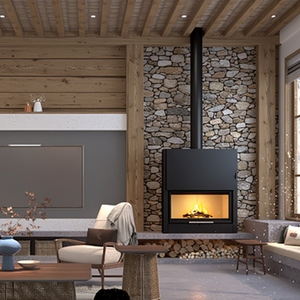 Poêle à bois moderne autoportant en acier avec garantie <span class=keywords><strong>de</strong></span> 2 ans <span class=keywords><strong>pour</strong></span> salon <span class=keywords><strong>de</strong></span> villa, solutions <span class=keywords><strong>de</strong></span> chauffage intérieur efficaces - Product Image 2