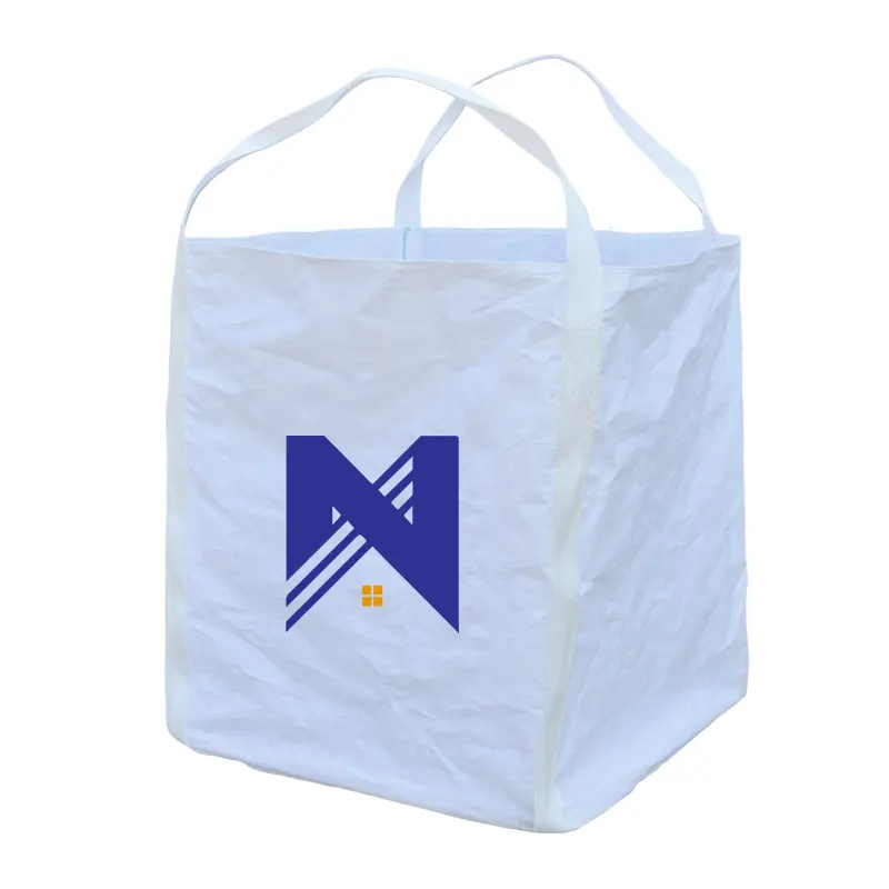 Jumbo Space Saver Vaccum Sacos De Armazenamento para Cimento Areia com Logotipo Personalizado Respirável Big Bags Respirável 1 Ton Bag Open Top 5:1