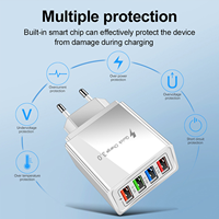 /iPad Android Tip C Cihazlar için Moda 4 USB Duvar Şarj Cihazı Çok Renkli 5V/2.4A Hızlı Şarj Optimal Cep Telefonu