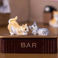 Mini résine animaux Miniature résine chat artisanat Figurines ornements pour bricolage voiture tableau de bord bureau ordinateur moniteur décor