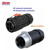 Connecteur Étanche Industriel Jnicon MJ32 à Verrouillage Rapide, Prise Aviation Métallique 4 Broches 80A, Mâle-Femelle, IP67