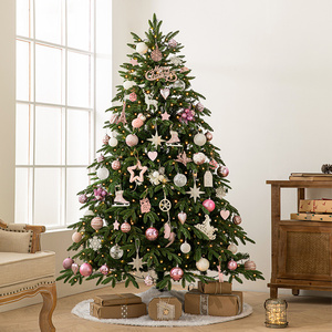 Bán Buôn Cây Giáng Sinh <span class=keywords><strong>Crismas</strong></span> Xanh 150-210Cm Với Đồ Trang Trí Màu Vàng Trắng Và Đèn Led - Product Image 2