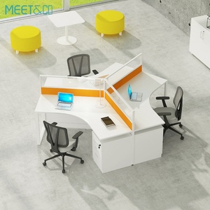 Standard Size Modern Design L Shape Personalized Office Cubicle Office Workstation 4 <b>Seat</b> - Product Image 2