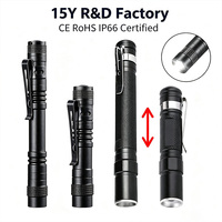 Mini lampe torche LED de poche légère en alliage d'aluminium, fonctionne avec une pile AAA, idéale pour l'inspection médicale et comme cadeau promotionnel
