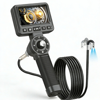 Caméra d'inspection de tuyaux avec écran IPS de 4,3 pouces, double objectif de 6,5 mm, boroscope articulé à 360°, joystick 4 directions, IP67, 1080P, zoom 10x