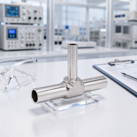 Raccords de soudure pour instruments en acier inoxydable poli forgé certifiés HAL-LOK ISO9001, réducteur en T 3 voies à tête circulaire, diamètre extérieur 1/4''-1''
