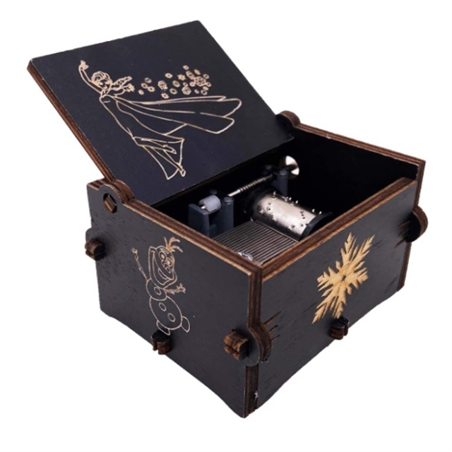 Son Tra Craft Co. LTD Customized Wooden Music Box Carousel Kids Design Square Shape Hand Cranked Custom Logo-Home Commercial Use