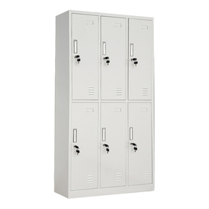 Tủ sắt 6 cánh, tủ quần áo, tủ đựng đồ có thể tùy chỉnh với khóa chìa khóa, dùng cho thương mại - Product Image 1