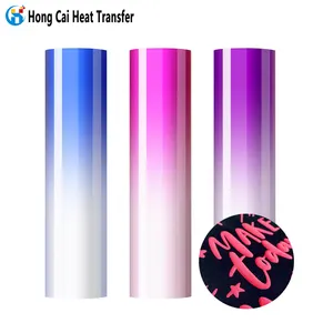 Hongcai 3D light change puff heat transfer vinyl roll HTV puff heat transfer printing materials for DIY t-shirt fabric