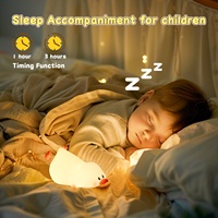 USB Lumières Intérieur Nouveau Silicone Canard Lit Nuit Décoration Animal 2024 Pat Bébé Tactile LED Dessin Animé Lampe Canard Silicone Veilleuse