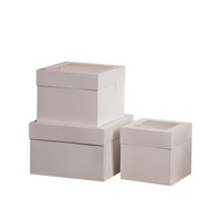 Vendita calda 8 10 da 12 pollici quadrati scatole per dolci in cartone alto con finestra scatole da forno bianche per torte multistrato