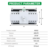Interrupteur de transfert automatique Lovadon 4P 63A 380V ATS, double alimentation, triphasé, usage industriel, certifié CE