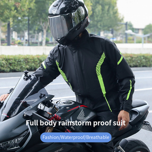Conjunto de chubasquero moderno para motocicleta para una sola persona, chaqueta impermeable, pantalones para acampar, senderismo, pesca, <span class=keywords><strong>equipo</strong></span> de motocicleta reutilizable - Product Image 2