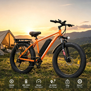 Vélo de montagne électrique 1000W à pneus larges 26 pouces 48V 7 vitesses pour la conduite en forêt et en extérieur EB26 – Moteur haute performance 1000W pour une puissance accrue - Product Image 4