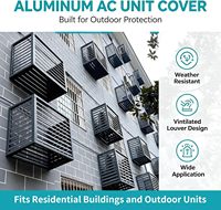 Couverture de climatiseur en aluminium de qualité industrielle, imperméable, anti-corrosion, avec design à persiennes, pour balcon et jardin
