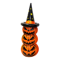 Tour géante gonflable citrouille d'Halloween avec chapeau de sorcière pour décoration de jardin extérieur et de fête - Vente en gros