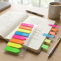 Juego de Etiquetas Adhesivas STASUN PET Index, 8 Colores, Marcadores de Página Rectangulares y con Flecha, con Regla de 12 cm para Marcar en la Oficina o la Escuela