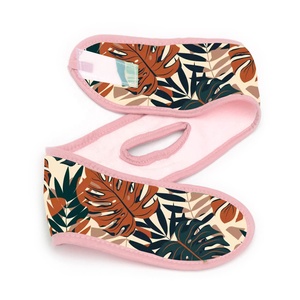 Custom Print Microfiber Fluwelen Schoonheid Huidverzorging Salon Make-Up Gezicht Wassen Facial Douche Spa Hoofdband Met Paardenstaart Gat - Product Image 3