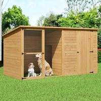 Grande cage pour animaux de compagnie en bois de sapin massif de haute qualité, certifiée, moderne, écologique, durable, pour l'extérieur, avec enclos en grillage métallique
