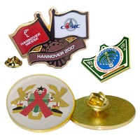 Collection de badges en métal plaqué or et argent, découpés sur mesure, émaillés, motifs Voilier, Trèfle à quatre feuilles, Cascade, Dragon, pour la décoration