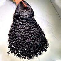 Perruque sans colle en cheveux naturels bruts avec dentelle frontale HD 13x6, prête à porter, bouclée, effet vague d'eau