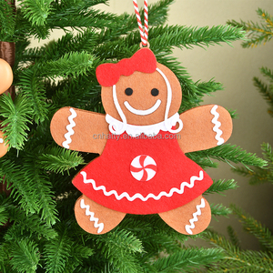 Beautiful <b>Gingerbread</b> Man <b>Christmas</b> Tree Hanging Ornaments Plastic & Wood Eco-Friendly Durable Wholesale From Factory - Product Image 5