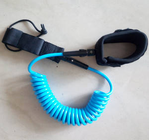 Corde en uréthane Double émerillons en acier inoxydable corde de laisse de planche de surf droite enroulée - Product Image 3