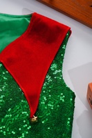 Costumes d'elfes de Noël pour garçons et filles, ensemble veste à paillettes et pantalon en velours, tenue de fête de Noël pour enfants, costume de scène, taille personnalisée