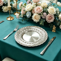 Assiette de Présentation Ronde en Plastique de Luxe Durable, Motif Personnalisable, Fourniture Directe Usine pour Fêtes, Dîners d'Affaires, Mariages et Décoration de Table