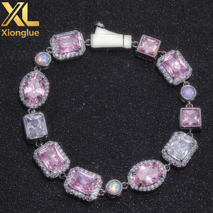 European American New Style Elegant Light Luxury Geometric Pink <b>Copper</b> Alloy <b>BANGLES</b> Simple Sweet Summer Unisex High-end - Product Image 4